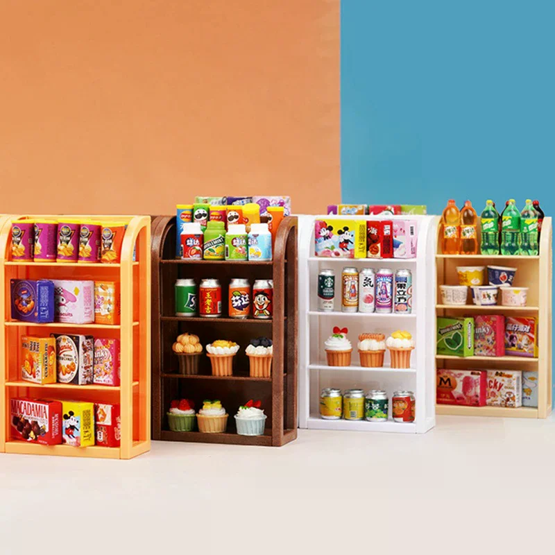 1:12 Dollhouse Miniature Supermarket Shelf Display Stand Storage Rack Scene Decor Toy Doll House Accessories