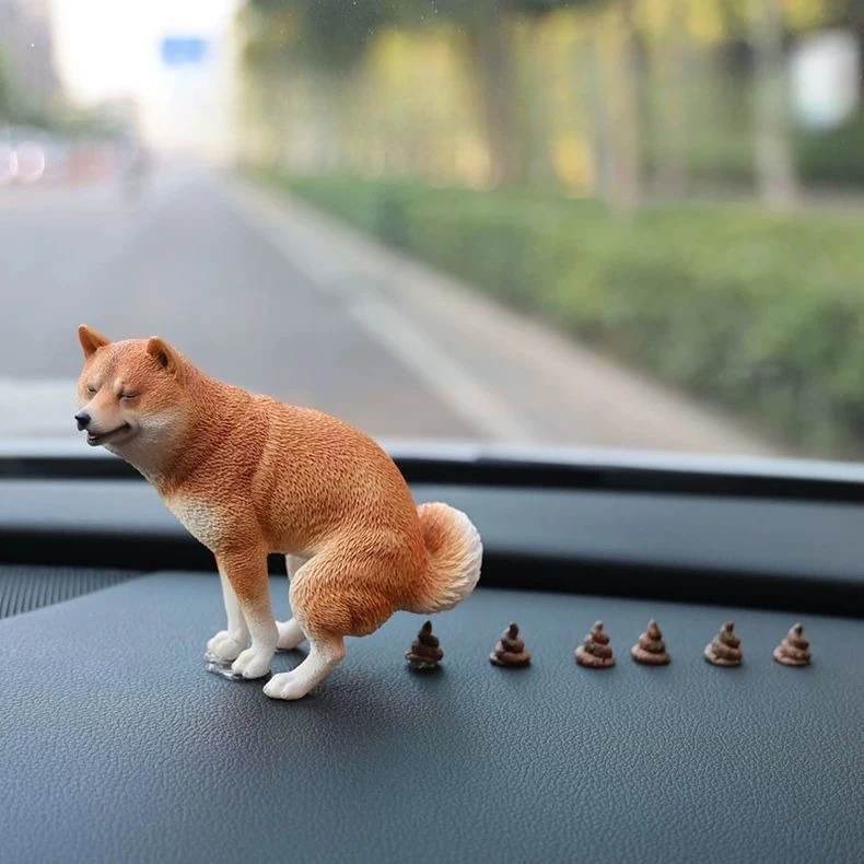 Забавное украшение на приборную панель автомобиля Shiba Inu - причудливая фигурка собаки, милая декоративная деталь автомобиля для украшения интерьера автомобиля