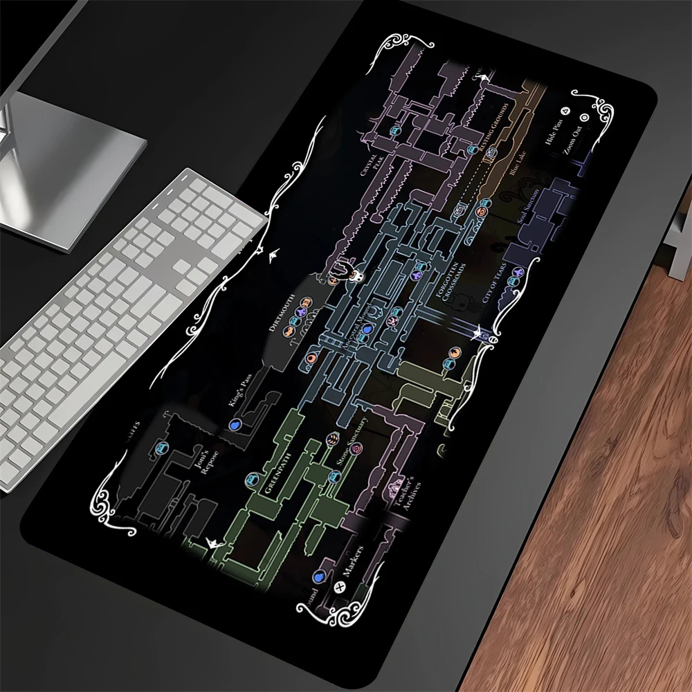 

Большой игровой коврик для мыши Hollow Knight для ПК, офиса, ноутбука, с мультяшным дизайном, аниме, милый, HD, настольный коврик-мат