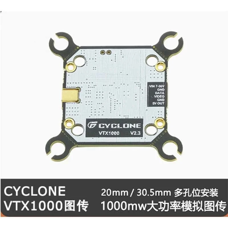 

CYCLONE FPV имитирует мощную передачу видео, передачу 1 Вт, 5,8G, 1000 МВт, 20 мм, 30,5 мм. Установка.