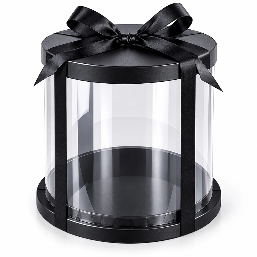 Clear Cake Boxes Round Transparent Cake Gift Packaging Box 4/6inch Single Layer Birthday Party Present Decor Gift Bags