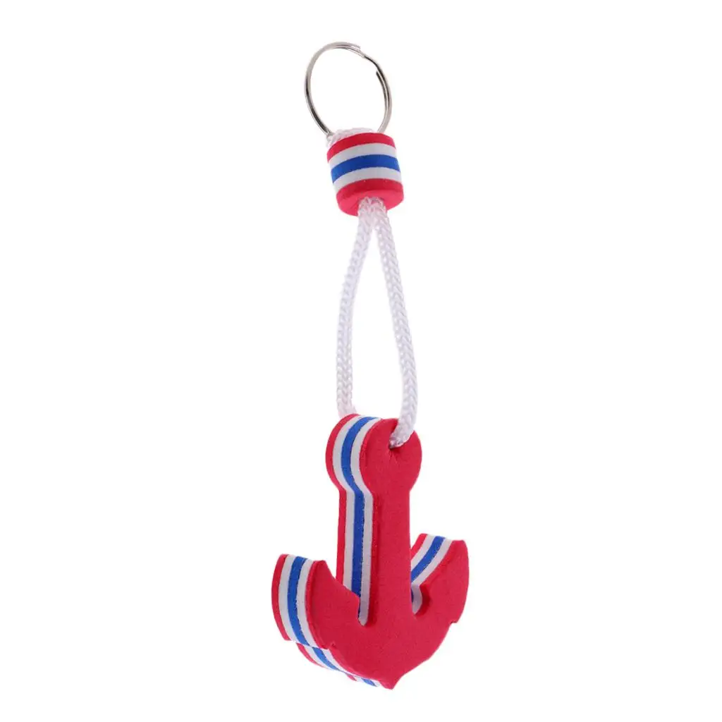 Marine Floating Key Chain EVA Foam Bright Color Anchor Shape for Boat Sailing Nautical Accessories