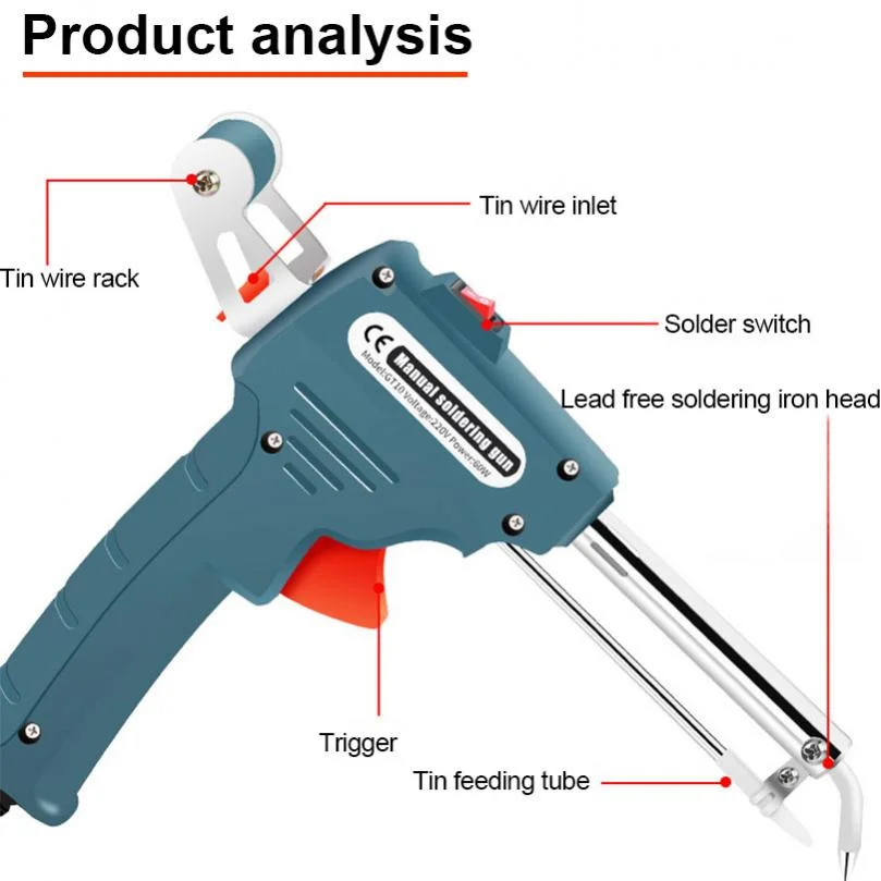 Electric Soldering Iron Hand-Held Internal Heating Automatically Send Tin Gun Welding Repair Tools 110V/220V 60W US/EU