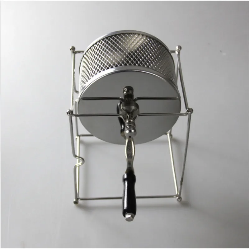 New DIY Manual Hand Crank Coffee Roaster - Small Stainless Steel Drum Roaster for Home Green Beans