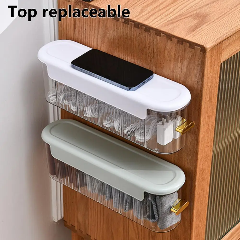 

Wall-mounted Transparent Underwear Panties Socks Storage Box Classify Storing Dust-proof Drawer Type 6 Grids Underwear Case