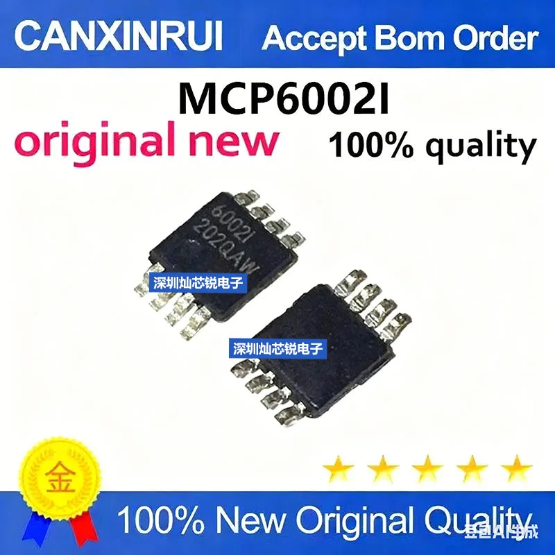 (5-100pieces)Brand New Original MCP6002-I MS 6002I MSOP8 Operational Amplifier IC