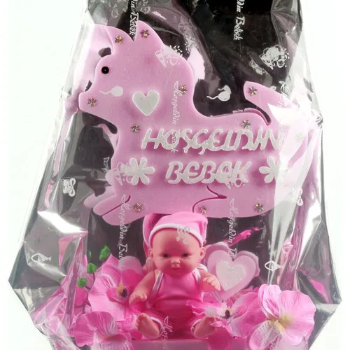 Murat Gift Newborn Girl Baby Small Cat Flower Arrangement