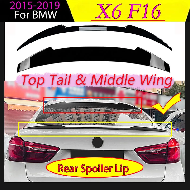 

Rear Trunk Spoiler Wing Lip for BMW X6 F16 2015 2016 2017 2018 2019 Top Middle Wings Car Tail Body Kit Tuning Trim Auto Parts