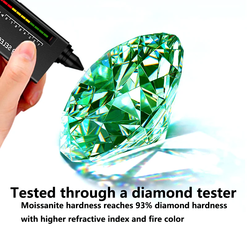 100% 1ct Teal Moissanite Drop Earrings S925 Silver Plating Gold  wit Certificate Passed Diamond Test Women Jewelry Gift