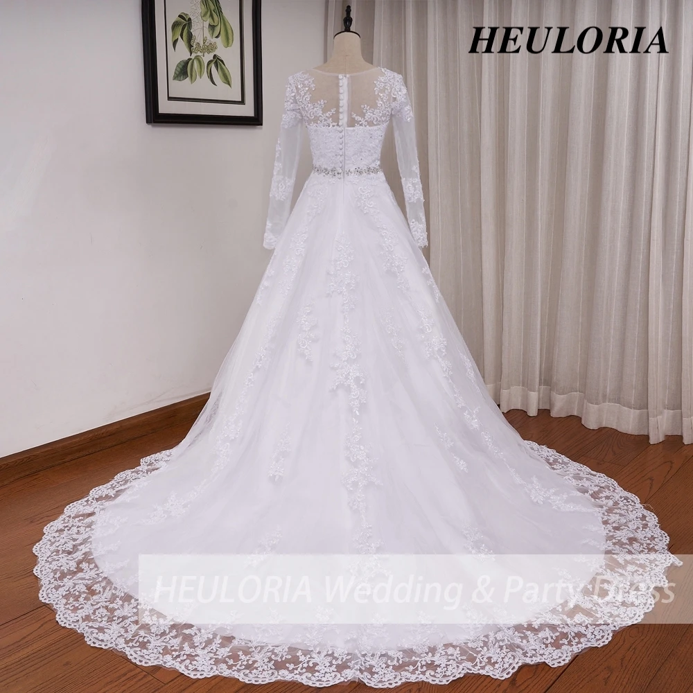 HEUIA LORIA-Vestido de noiva princesa, vestido de noiva manga comprida, vestido de noiva, plus size