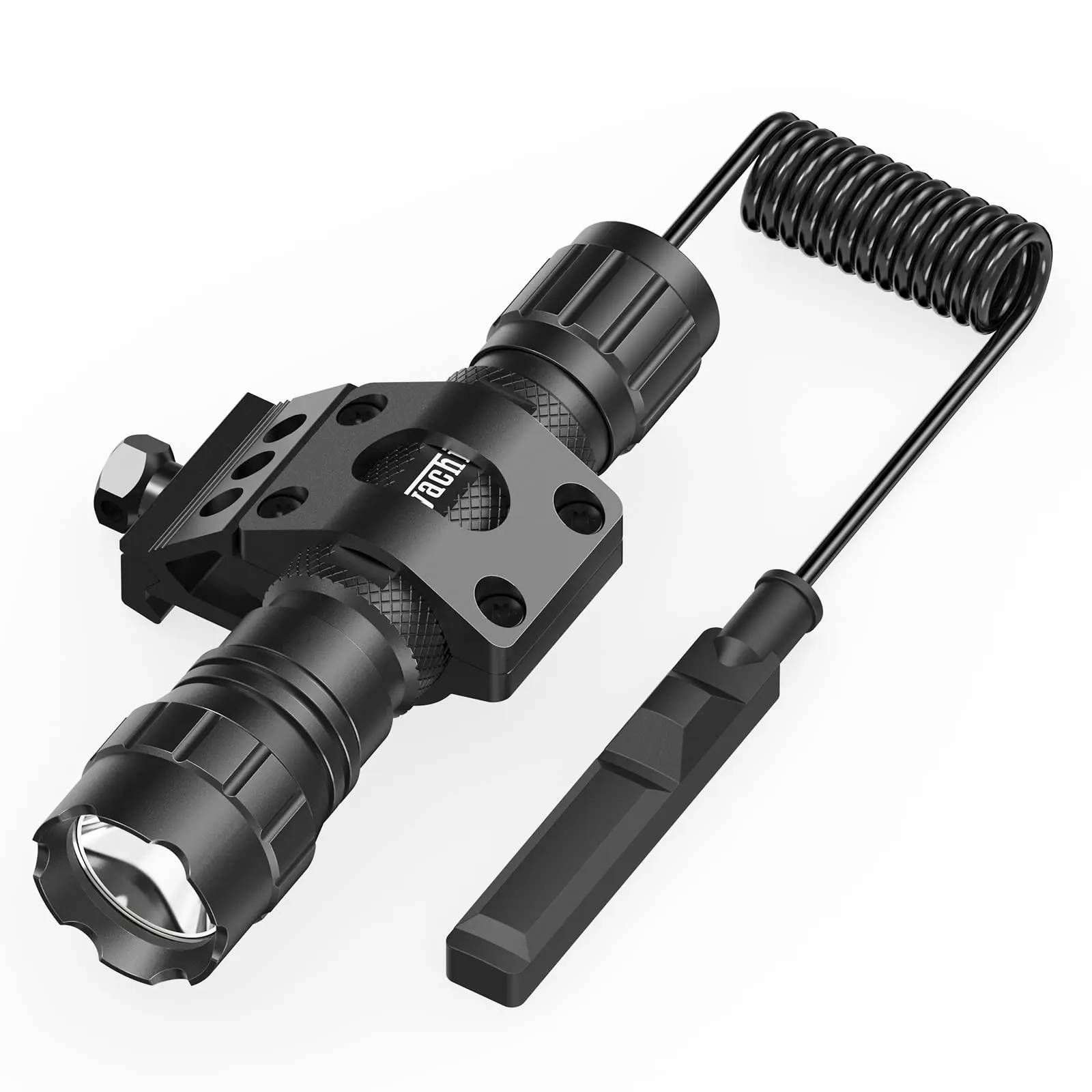 Tactical Flashlight 1200 Lumen Matte Black LED Weapon Light with Mlok/Picatinny Flashlight Mount and Pressure Switch Included