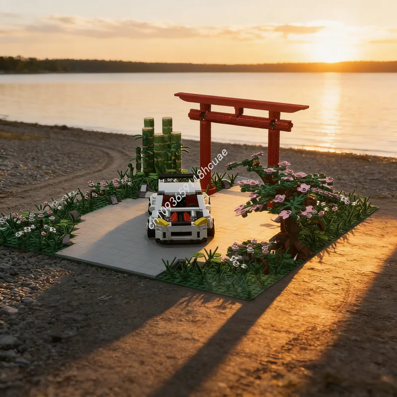 980-teiliges MOC Japan Auto Display City Champions Modellbausatz Konstruktion DIY Weihnachtsgeschenk-Idee Spielzeug Kreative Bildung