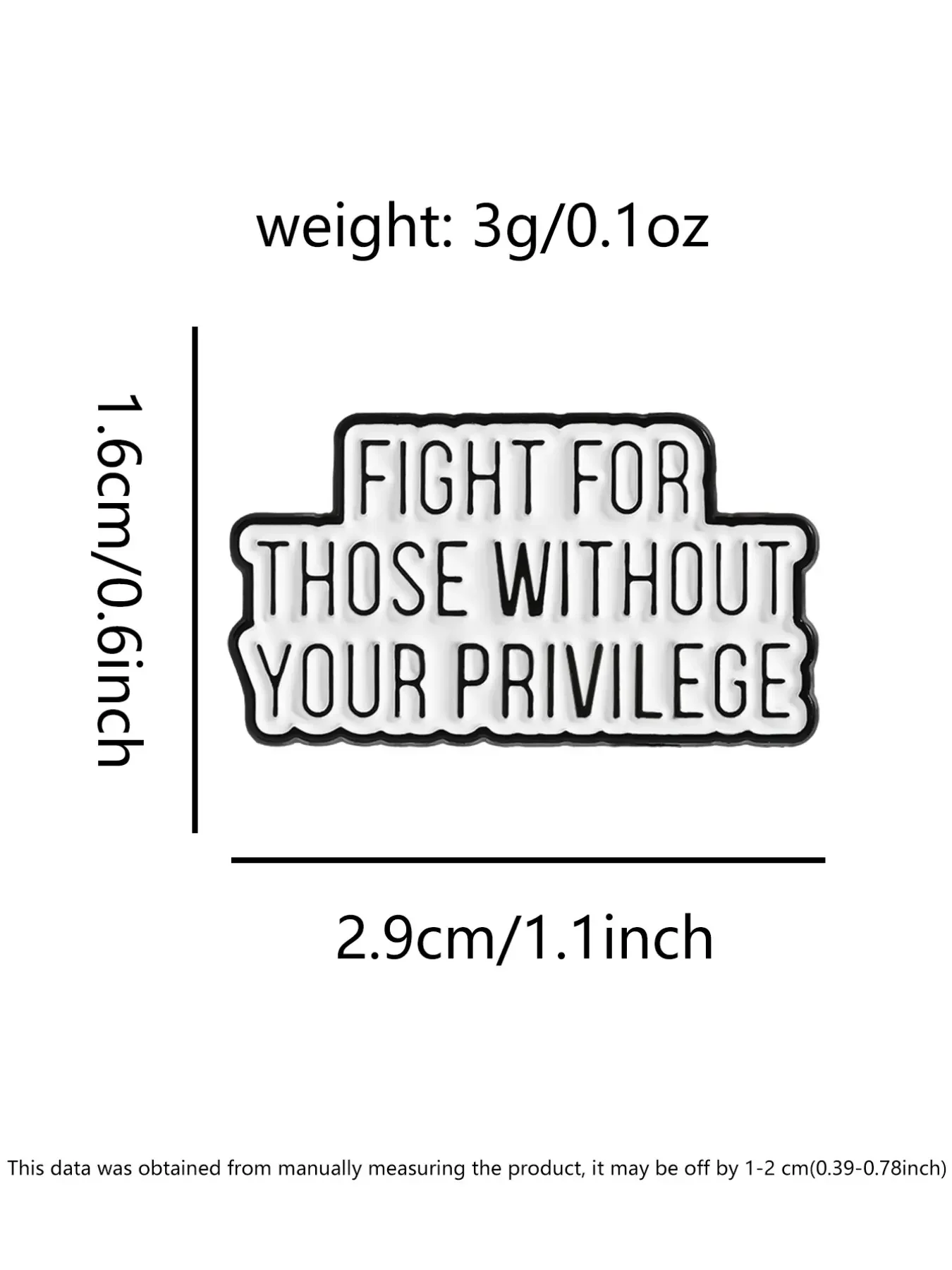 Social Justice Lapel Pin Alloy Brooch Pin for Activists, Awareness Decoration Gift, Solidarity Statement Jewelry for Those Without Privilege, Fashion Accessory