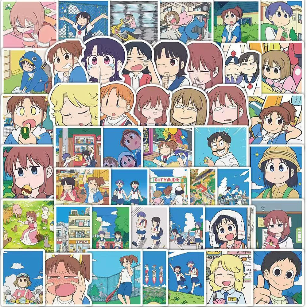 10/30/60pcs Pegatinas de Anime My Ordinary Life, Yuuko Aioi Mio Naganohara, para Scrapbooking, Equipaje, Laptop, Calcomanías de Dibujos Animados Nichijou