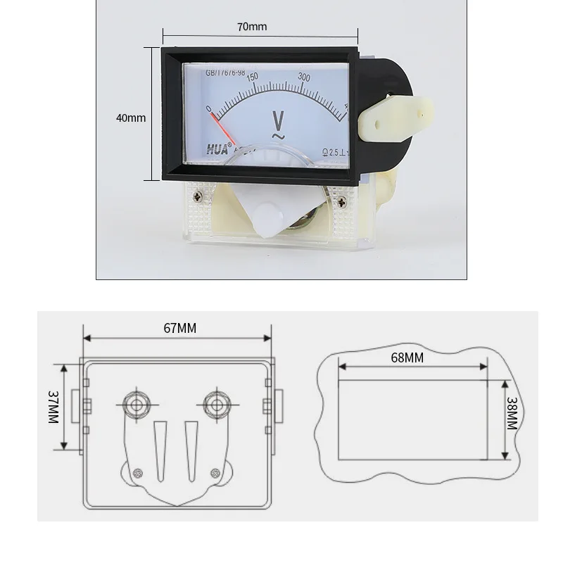 85L17 DC AC Voltmeter 50V 75V 100V 150V 200V 300V 450V 500V Analog Voltage Panel Meter