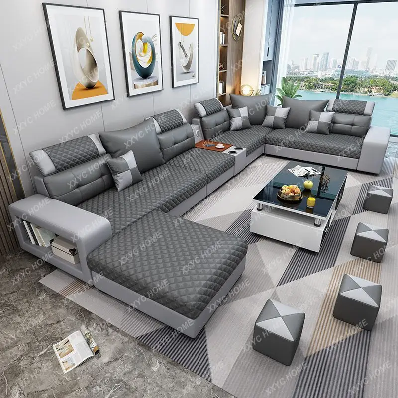 LNew modern simple size house latex sofa living room corner three-proof technology fabric combination sofa