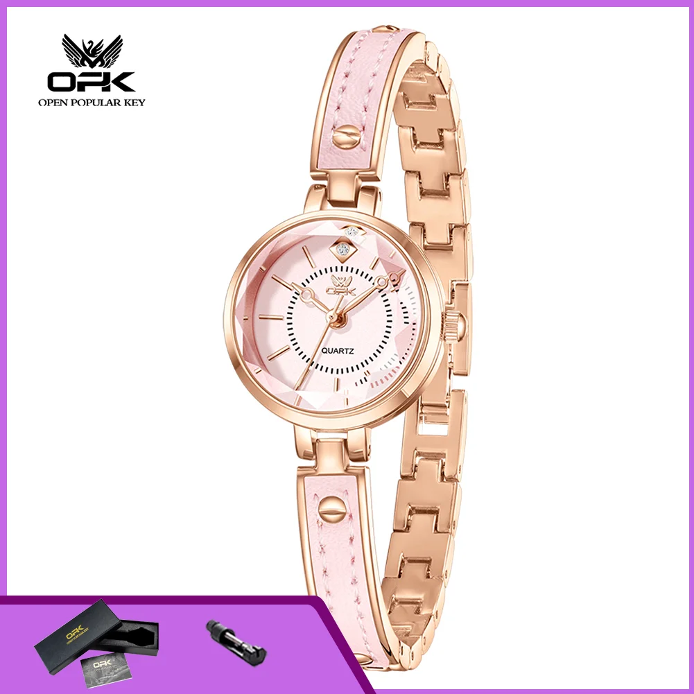 

OPK 6089 Woman Watch Casual Fashion Women Bracelet Watch Steel Strap Waterproof Elegant Ladies Quartz Wristwatch