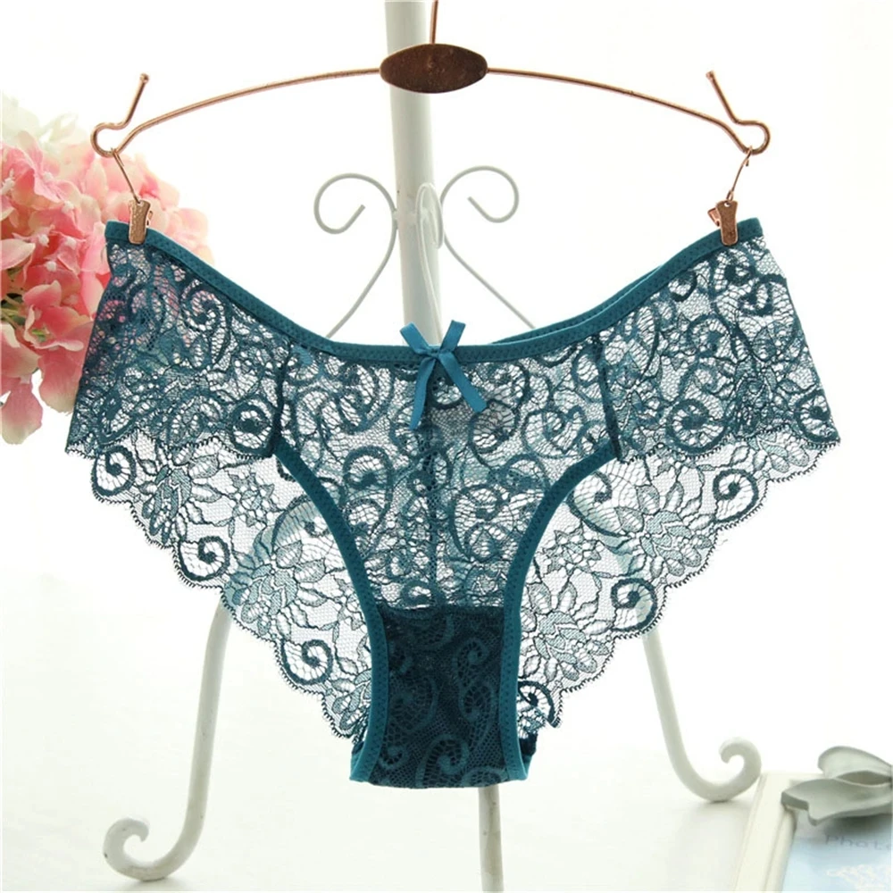 3 Pcs / Lot Women\'s Flower Lace Soft Briefs Sexy Lingerie Elegant Underwear Fashion High Quality S M L XL