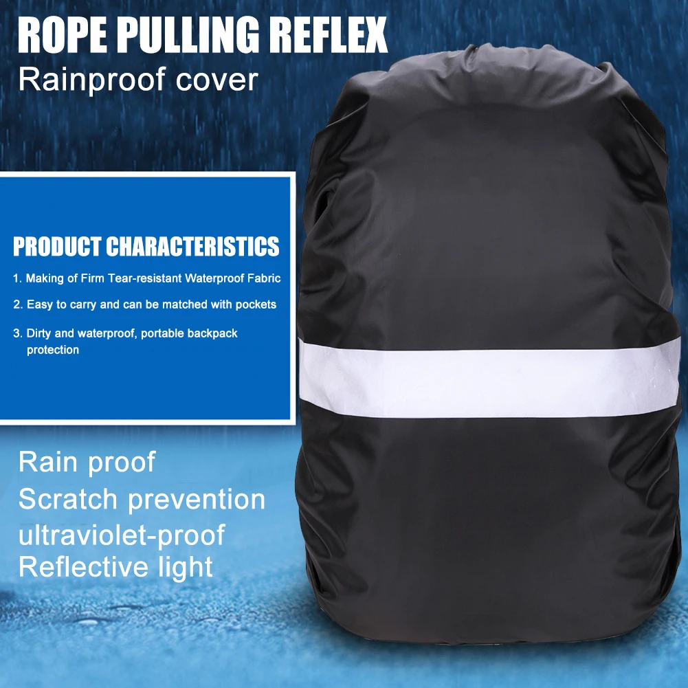 Mochila reflectante con cubierta para lluvia, bolsa impermeable de camuflaje, táctica, para acampar al aire libre, senderismo, escalada, 20L, 30L, 45L, 60L