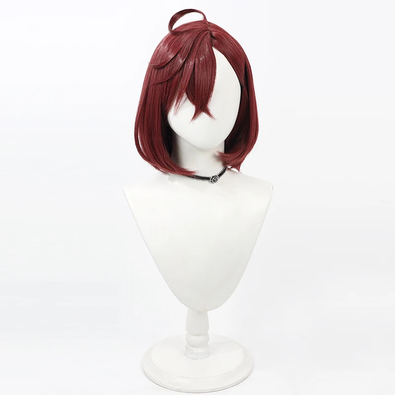 Anime Dandadan Cosplay Momo Ayase Wig Short Wine Red Bobo Heat Resistant Synthetic Hair Halloween Costume Role Play Party Wigs