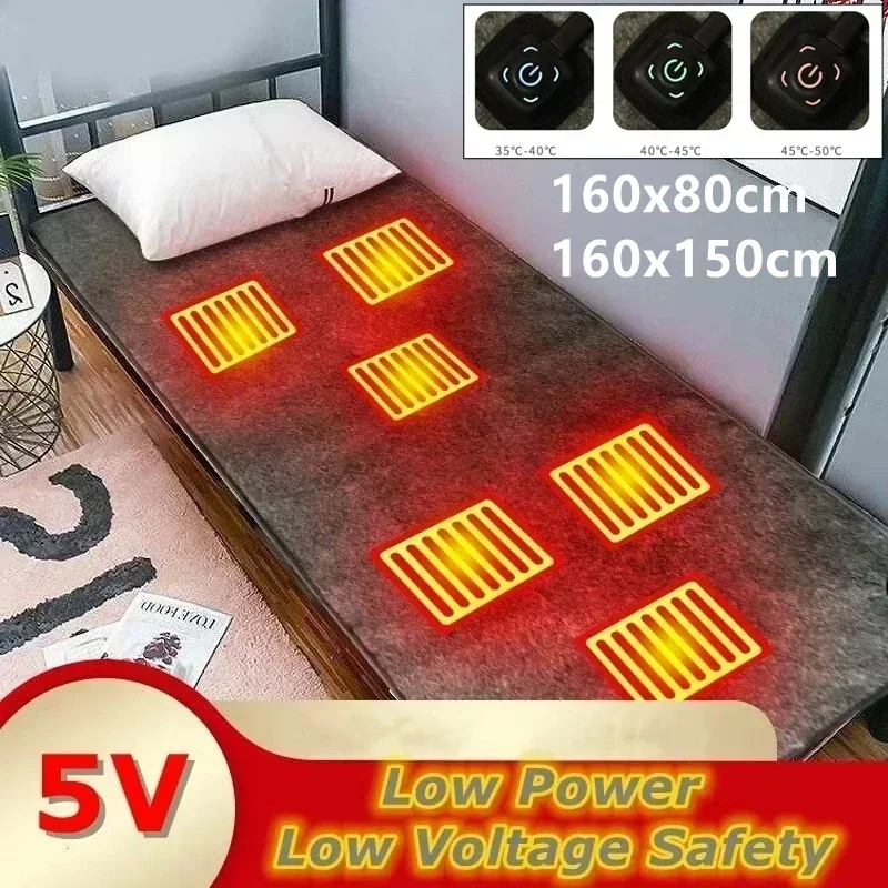 Electric Blanket 5V USB Heater Heated Blanket Mattress Thermostat Electric Heating Blanket Winter Body Warmer Camping Outdoor