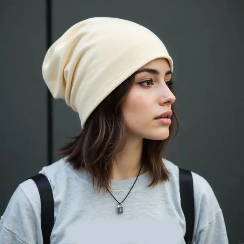 L5YA 여성 수면 모자 고급스러운 Natual Hat 유니섹스 헤드 랩 추운 날씨에 편안함을 향상시키는 부드러운 작은 수면 모자