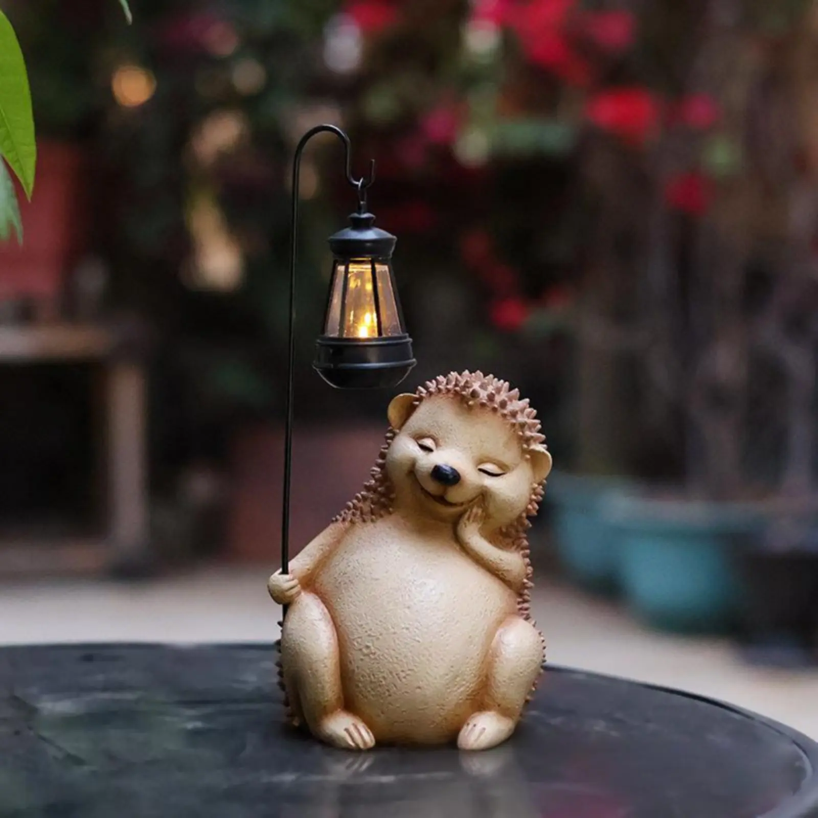 Hedgehog Solar Lamp Waterproof Solar Creature Statue Creature Figurine Lamp Weather Resistant Outdoor Decoration Automatic view 5