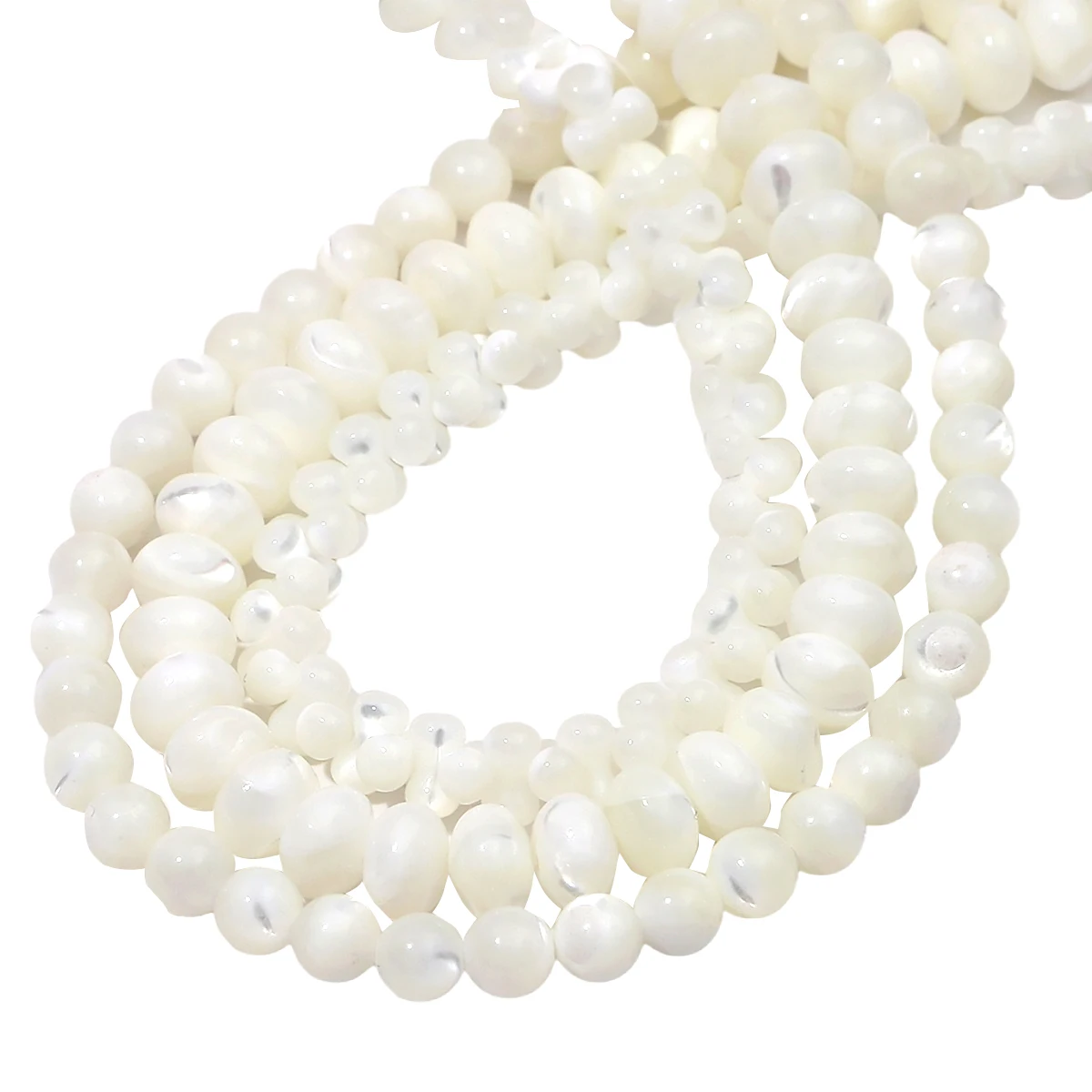 2/3/5/6mm Natural White Shell Pearl Beads Round Loose Spacer Opal Moon Stone Beads For Jewelry Making DIY Necklace Bracelets