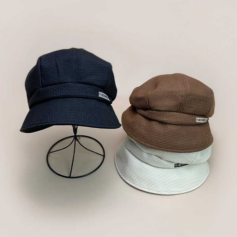 

Advanced Feel Korean Letter Octagonal Hats New Women ins Warm Simple Sunshade Soft Versatile Outdoor Fashion Casual Bucket Caps