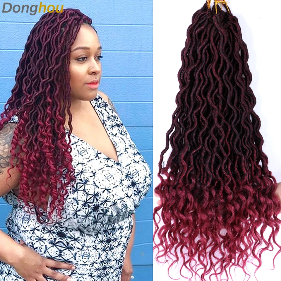 Goddess Braids Crochet Hair Fausse Locks Crochet Braids Ombre Crochet Hair 27 30 Bug Fake Dreaclocks Faux Locs With Curly Hair