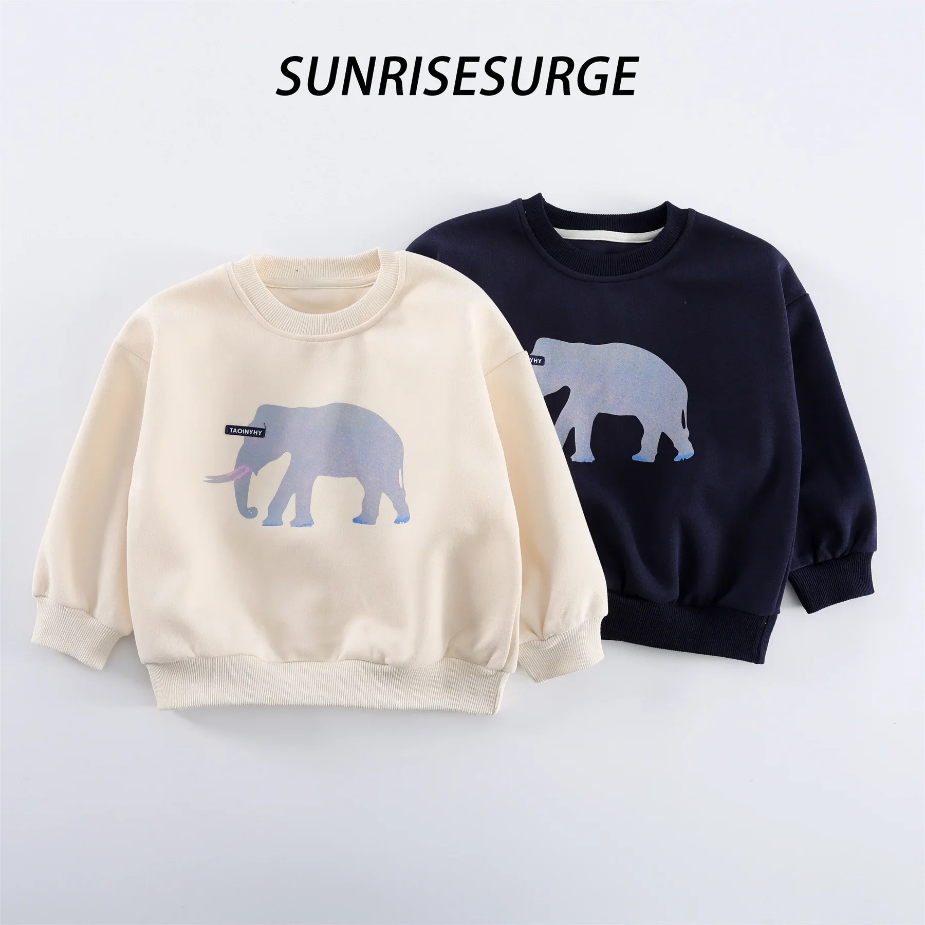 2025 Autumn Korean Style Family Matching Sweatshirts Cartoon Color Round Neck Unisex Kids Casual Long Sleeve Tops