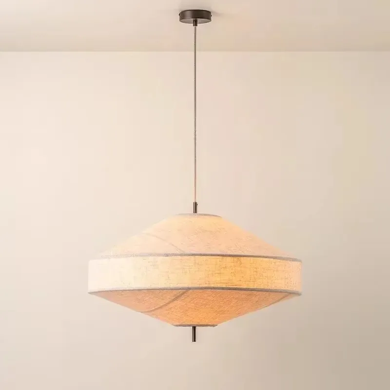 French Style Chandelier Wabi Sabi Style Living Room Bedroom Dining Room Retro Linen Fabric Atmosphere Decorative Lighting Fixtur