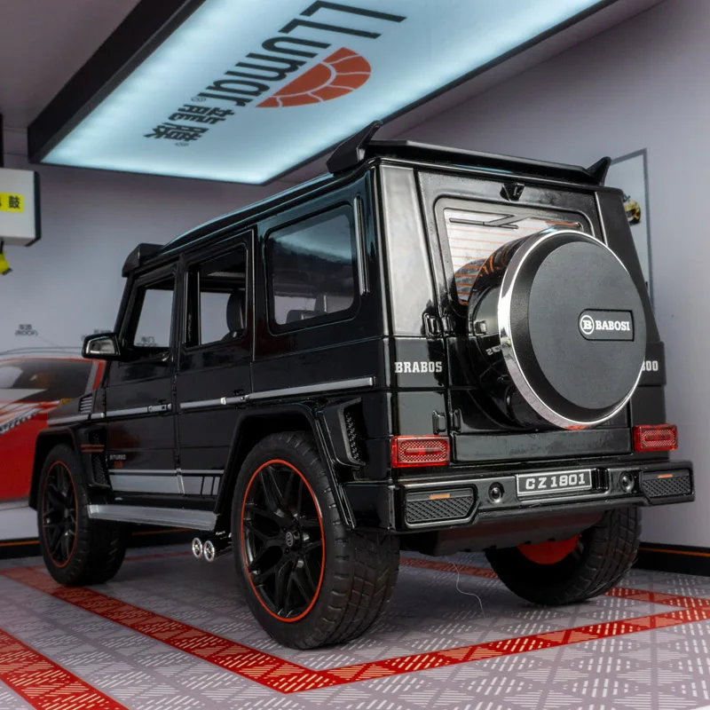 Coche todoterreno de Mercedes Benz G800, modelo de aleación de Metal fundido a presión, luz de sonido, Colección Pull Back, juguete de regalo para niños, 1:18