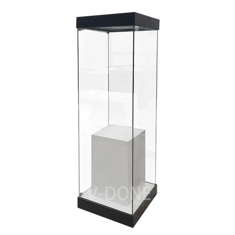 

Customize.Customizable Modern Design Frameless Glass Top LED Lights Cabinet Jewelry Store Boutique Museum Display Mobile Sho