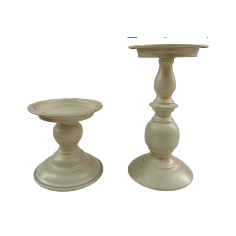 American Wrought Iron Candlestick Vertical Candle Holder for Dining Table Wedding Candlelight Dinner Home TabletopDecor Ornament