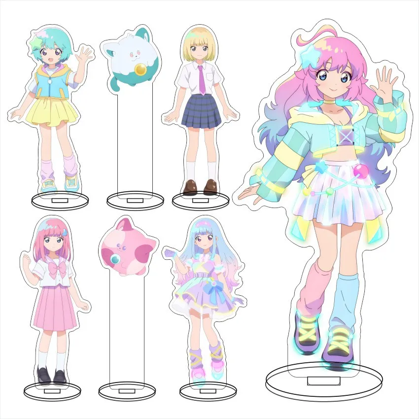 Magical Sisters Lulu and Lily Anime Stand Model Plate Decoration Desk Figure Display Friend Gift Cartoon Prime Products Jewelry