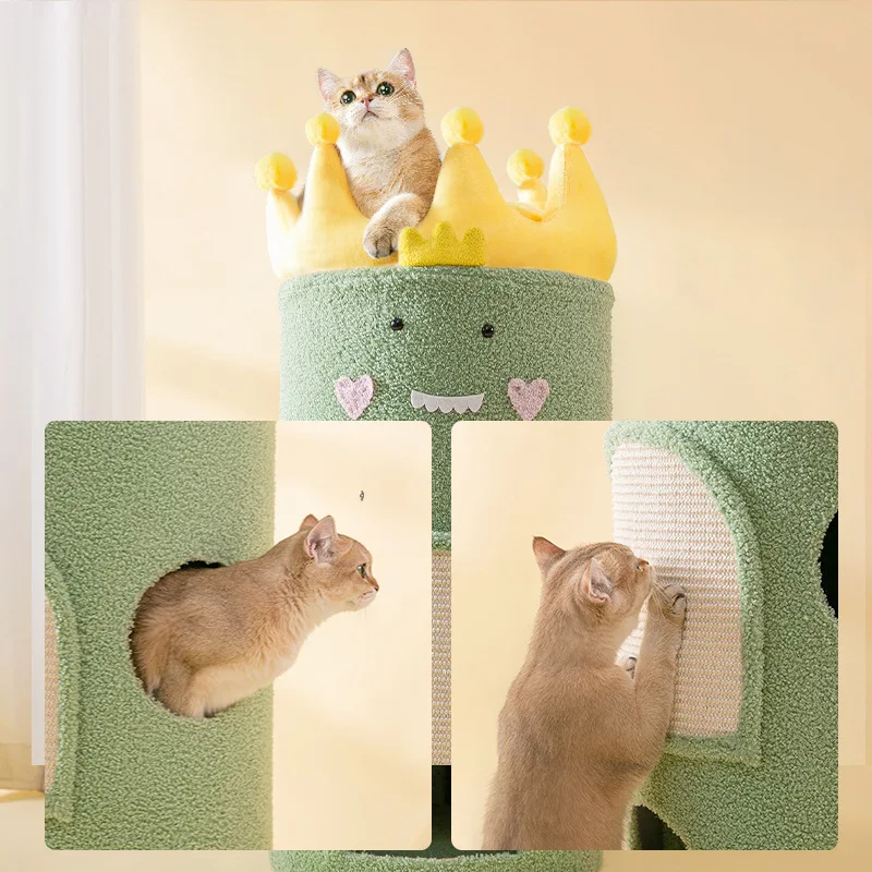 Velvet Cat Climbing Frame Cat Litter Cat Tree Sisal Bucket Multi-function Large Cat Tower Cat Scratching Column