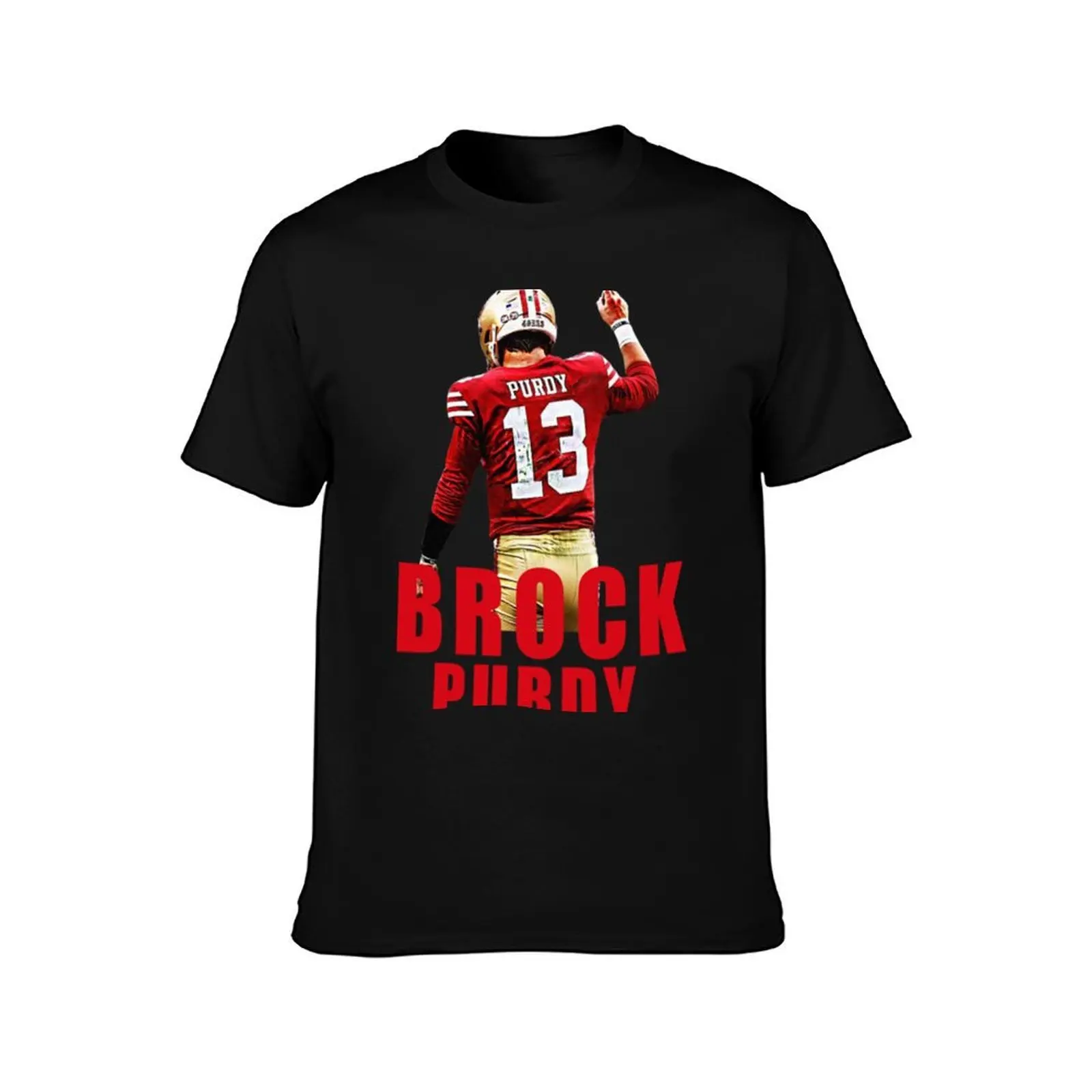 Brock Purdy 13 T-Shirt, Summer Casual Cotton Tee, Oversized Streetwear Tops, Vintage Graphic Print, Loose Fit Short Sleeve