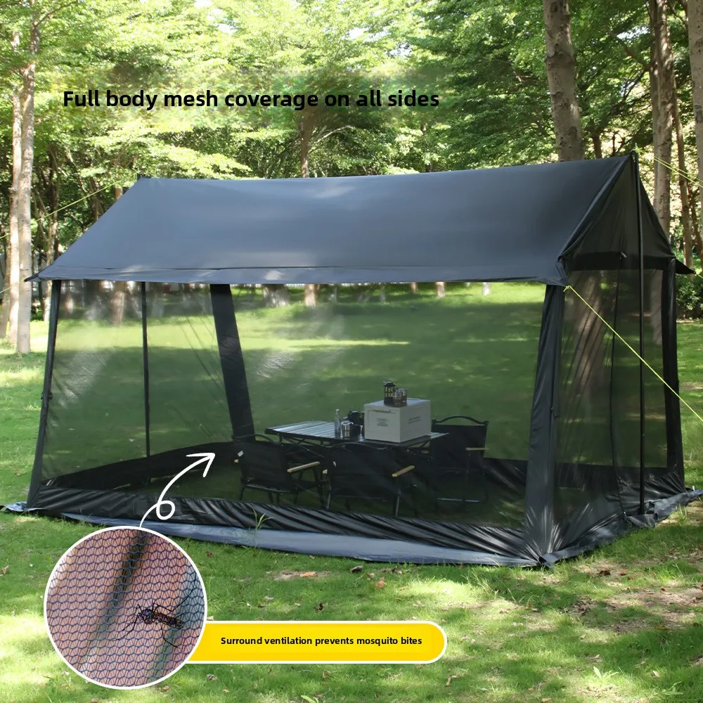 Outdoor Vinyl Canopy Net Tent Extension Porch Sunshade Sun Protection Awning Camping Gear Heat Insulation Windproof