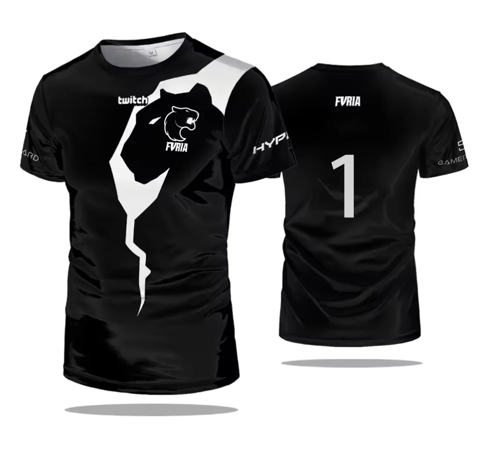 Electronic sports game CS GO Furia team uniform T-shirt, Csgo sports Fury jersey, T-shirt respirator, fast drying training respi