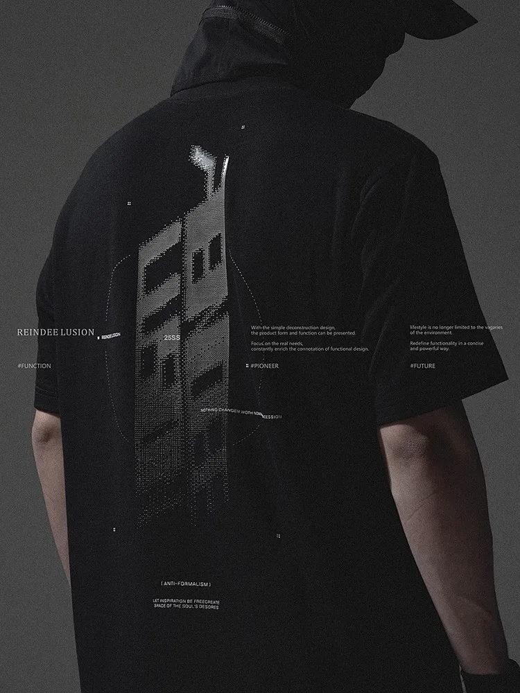 

【TECHWEAR】REINDEE LUSION 25SS 0242 ФУТБОЛКА MERINO WOOL TEMPERATURE CHANGE LOGO STREETWEAR DARKWEAR Удобная и дышащая