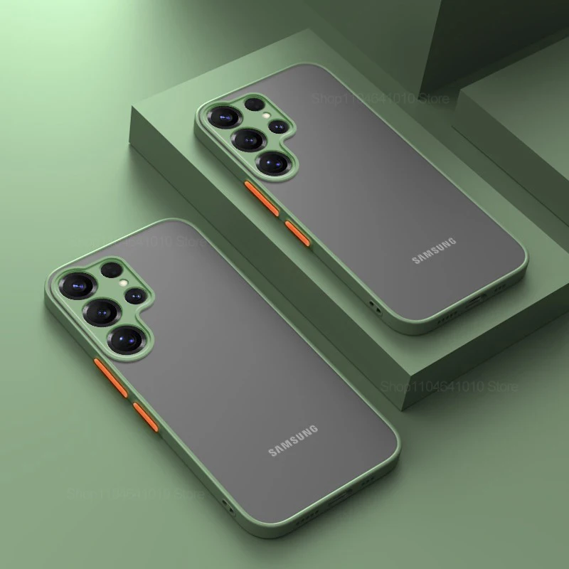 Weiche TPU Stoßfeste Armor Matte Handyhülle für Samsung Galaxy S26 S25 S24 S23 S25 Ultra Plus Hüllen Transparente Harte Stoßfänger-Rückabdeckung