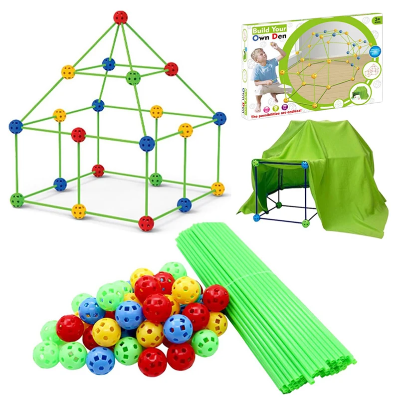 التعليمية DIY الأطفال داخلي الإبداعية البناء قلعة اللعب مجموعة الخيام بناء اللعب منازل الاطفال DIY خيمة اللعب #1