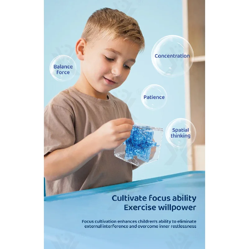 3D迷路マジックキューブおもちゃ ミニ迷路記憶ゲーム 子供 大人 減圧 透明迷路 マジカルメイズボールゲームおもちゃ