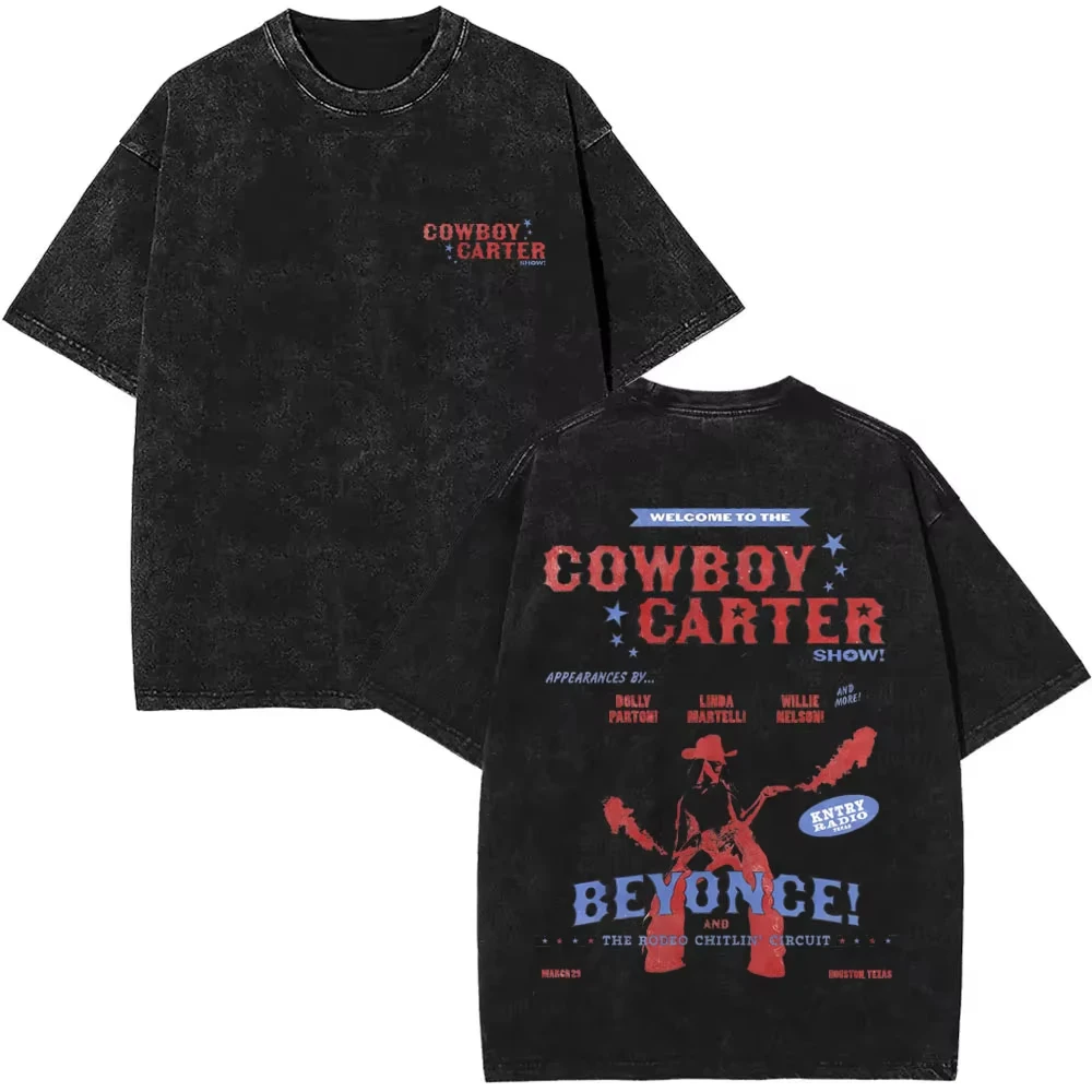2026 Spring/summer Vintage Beyonce Cowboy Carter Tour Merch T-shirt Men Women Fashion Pop Music T-shirts Unisex Casual T Shirts