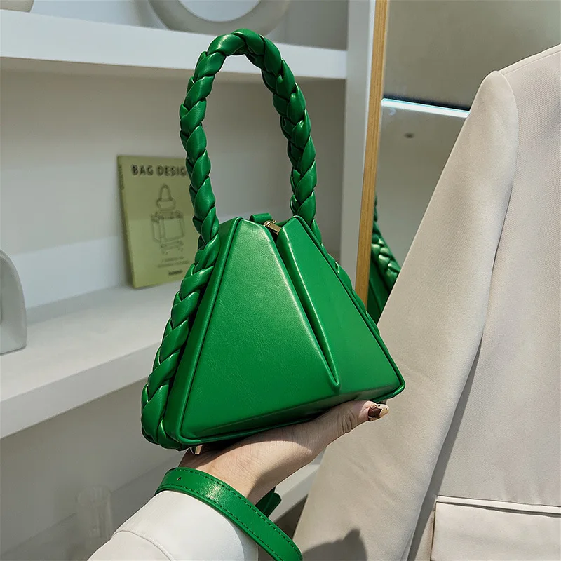 

Women's New Trendy Solid Color Shoulder Daily Outgoing Irregular Triangle Folding Handbag