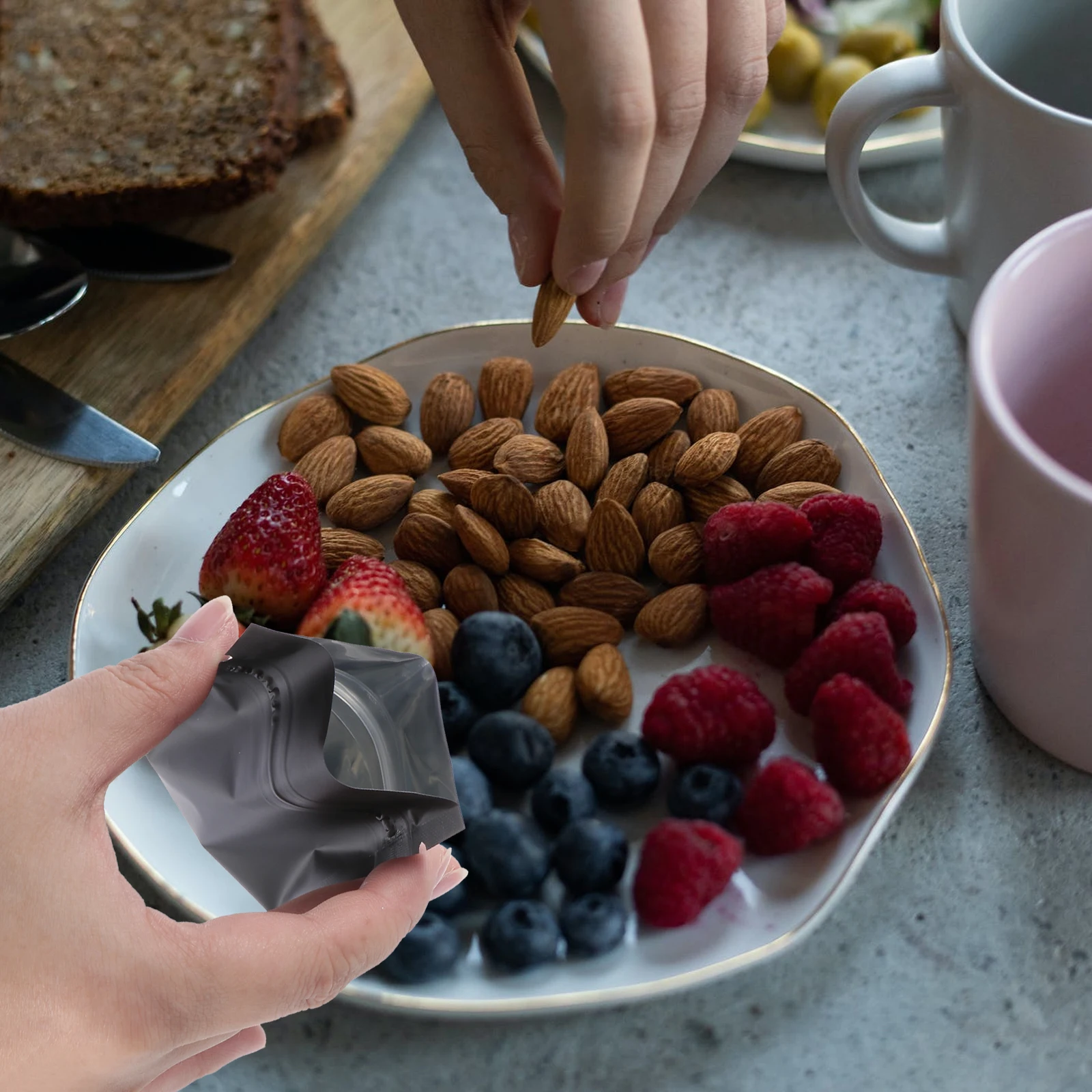 

100 Pcs Self Sealing Food Bags PET PE Aluminum Foil Practical Compact Lightweight Multipurpose Packaging Nut Fruits Tea