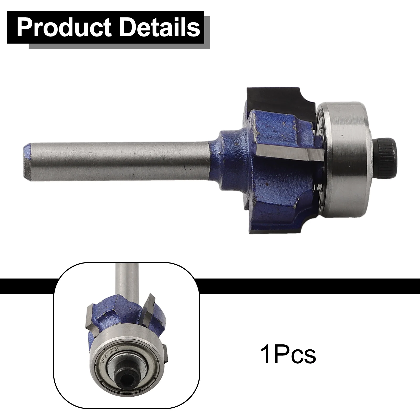 1pc 6mm/6.35mm/8mm Shank 4 Corner Router Bit R1 R2 R3 Trim Edging Woodworking Milling Cutter For Drawer Making