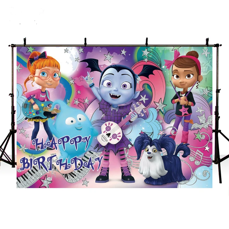 Vampirina-Cenário de Fotografia da Menina, Foto De Fundo, Baby Shower, Decoração de Aniversário, Adereços, Banner Party, Suprimentos Kids, Personalizado