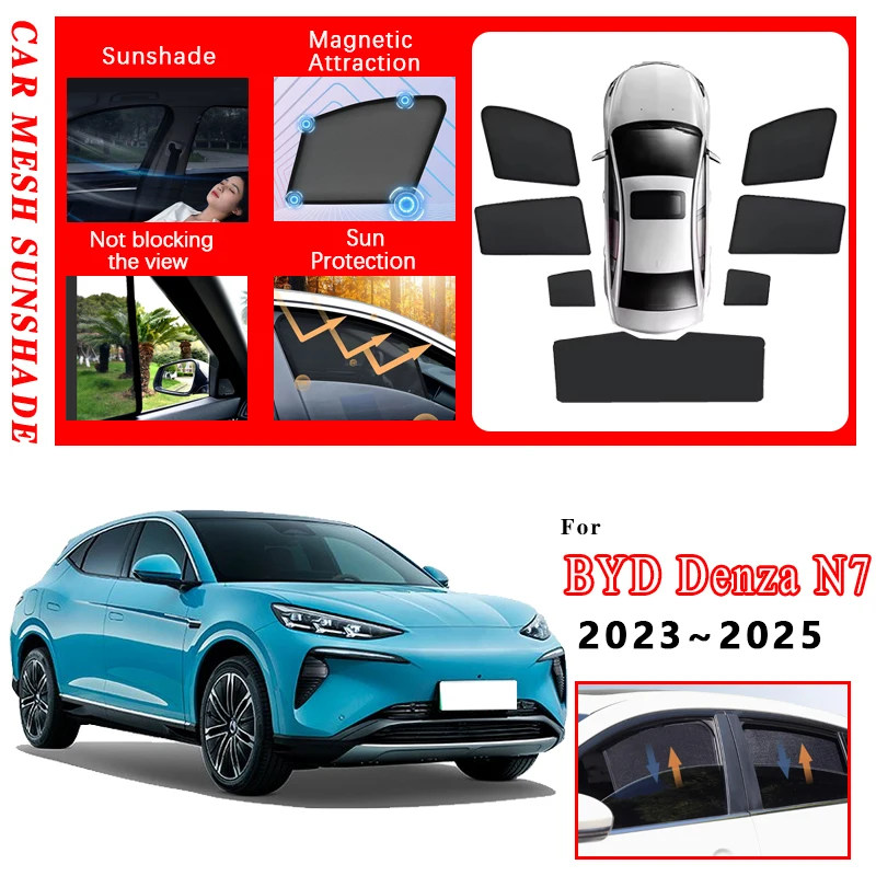 

Автомобильные сетчатые солнцезащитные козырьки для BYD Denza N7 2023 2024 2025, магнитные солнцезащитные козырьки для лобового стекла, инструмент, автоаксессуары